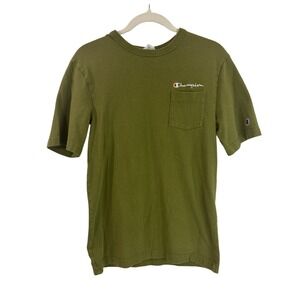 Champion Women Small Green T shirt Short Sleeves 100% Cotton